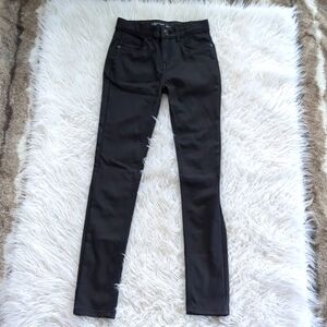 Denim Co. Girls Skinny Coated Black Matte Jeans